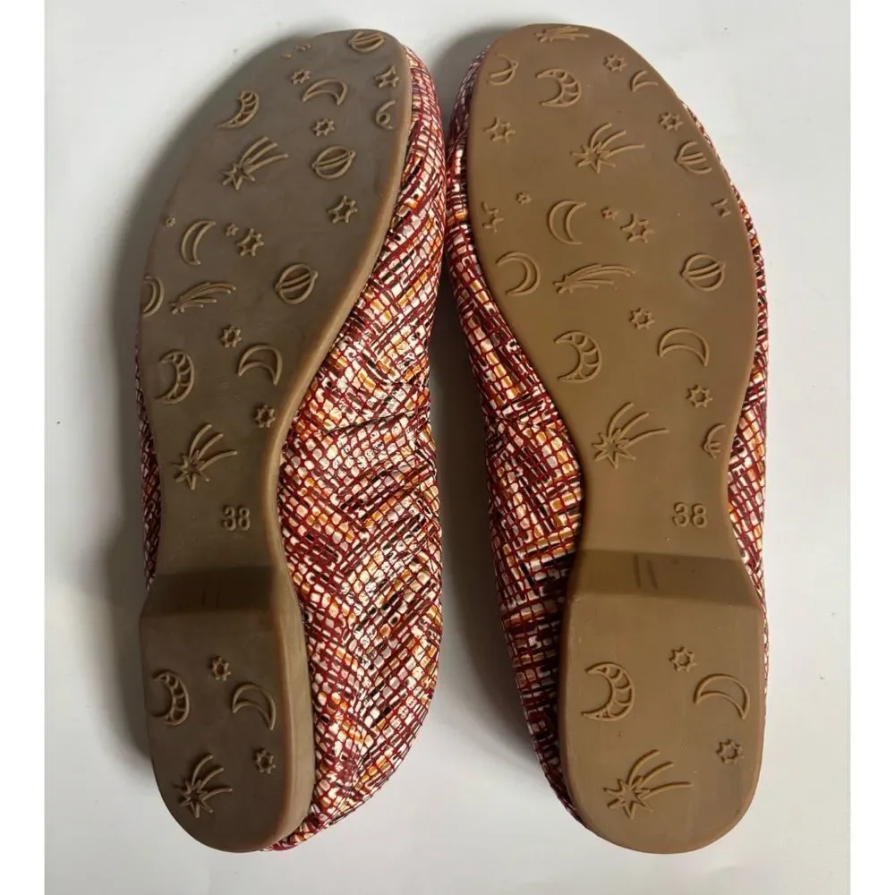 Amada Amalfi  Multi-Pattern Woven Leather Ballet Flats Size 38/8~ Pristine